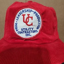 Vintage Snapback Corduroy Utility Contractors Baseball cap made in USA