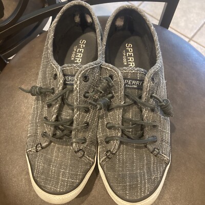Women's Sperry Shoes Gray Plaid Sparkle Size Boat Shoes