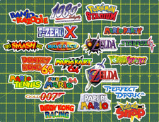 20 Nintendo 64 Logo Stickers - White Clear Or Holographic - Super Mario Kart