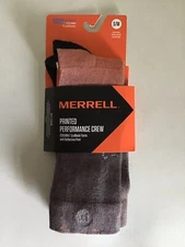 MERRELL Reflective Print CoolMax 1 Pair Adult Crew Socks Wm Sz 5-9.5 M Sz 5-8.5
