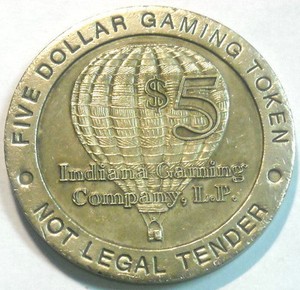 $5 Indiana Gaming Company Casino Token Lawrenceburg, Indiana