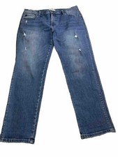 Kancan Jeans Women's Size 13 30 Blue Distressed Straight Leg 35 x 28.5 Actual