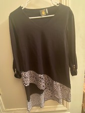 Vecceli Italy  Black Asymmetrical Metalic Midi Dress Small/Med Stretchy SEXY !!!