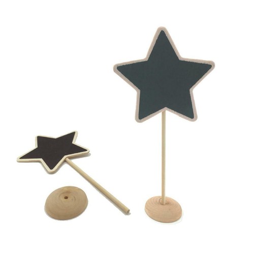 10 x Sternförmige Holz Mini Tafel Tafel Message Board Craft Decor - Picture 6 of 11
