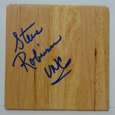 STEVE ROBINSON SIGNED AUTOGRAPHED FLOOR TILE & COA UNC NORTH CAROLINA BASKETBALL