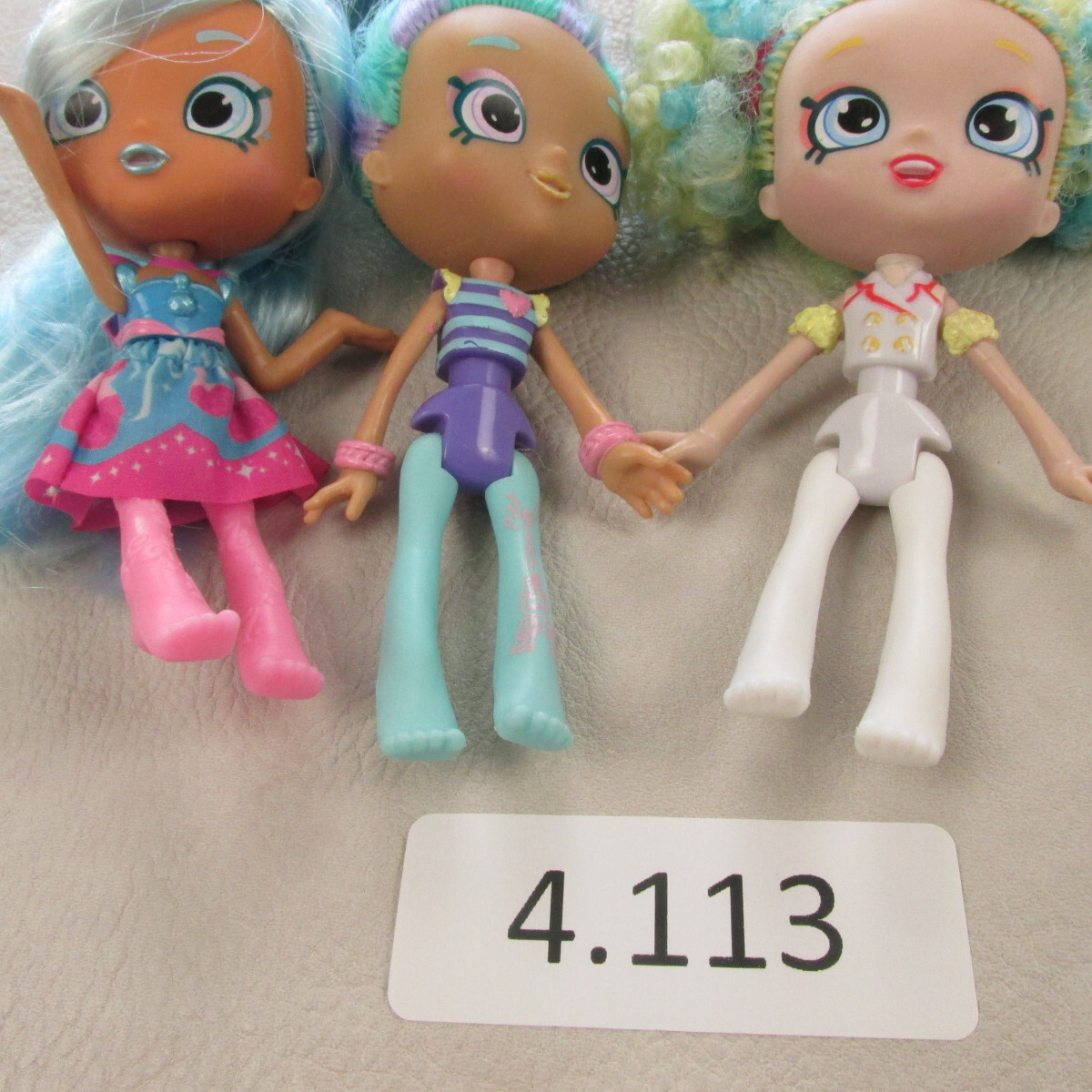 Shopkin Shoppies Dolls  Jascenta Popette Macy Macaron Lot of 3 As Is