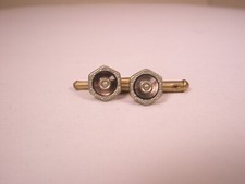 SINGLES 2 5/16" Gray Hexagon Mother Pearl Vintage Formal Tux Shirt Stud c243