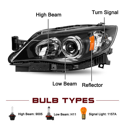 Driver Side Headlight For 2008-2011 Subaru Impreza Outback