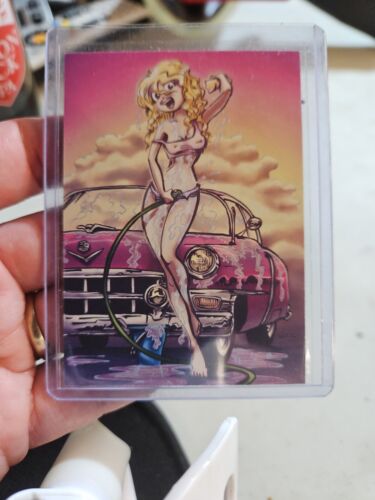 2012 5finity Car Wash Craziness CWC CHERRY PINK trading card Larry Welz #d /60 - 第 1/2 張圖片