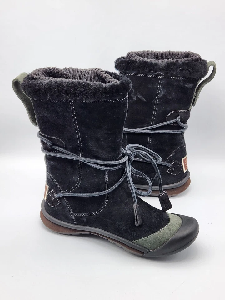 🔥Cushe IT Boot Cuff WP Women's Boots Black Suede Size US 6 Lace Up Snow Winter - Image 2 of 4