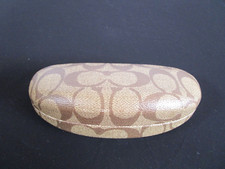 Coach Sunglasses Case Hard Clamshell Monogram Brown Logo