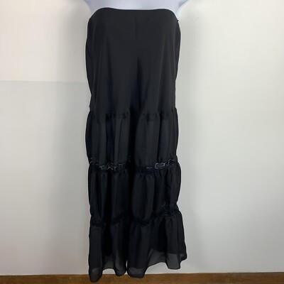 Divided by H&M Black Maxi Dress sz 6 Whimsigoth Soft Grunge Minimalist NEW