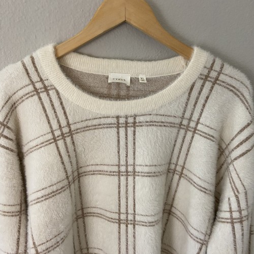 Suéter Pullover Visón Jacquard Cyrus Hamilton Ventana Beige Tostado XL Suave NUEVO - Imagen 2 de 10