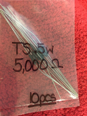 TS 5W TEPRO 1% RESISTORS 5000 OHM 5 WATT 10 PCS NOS