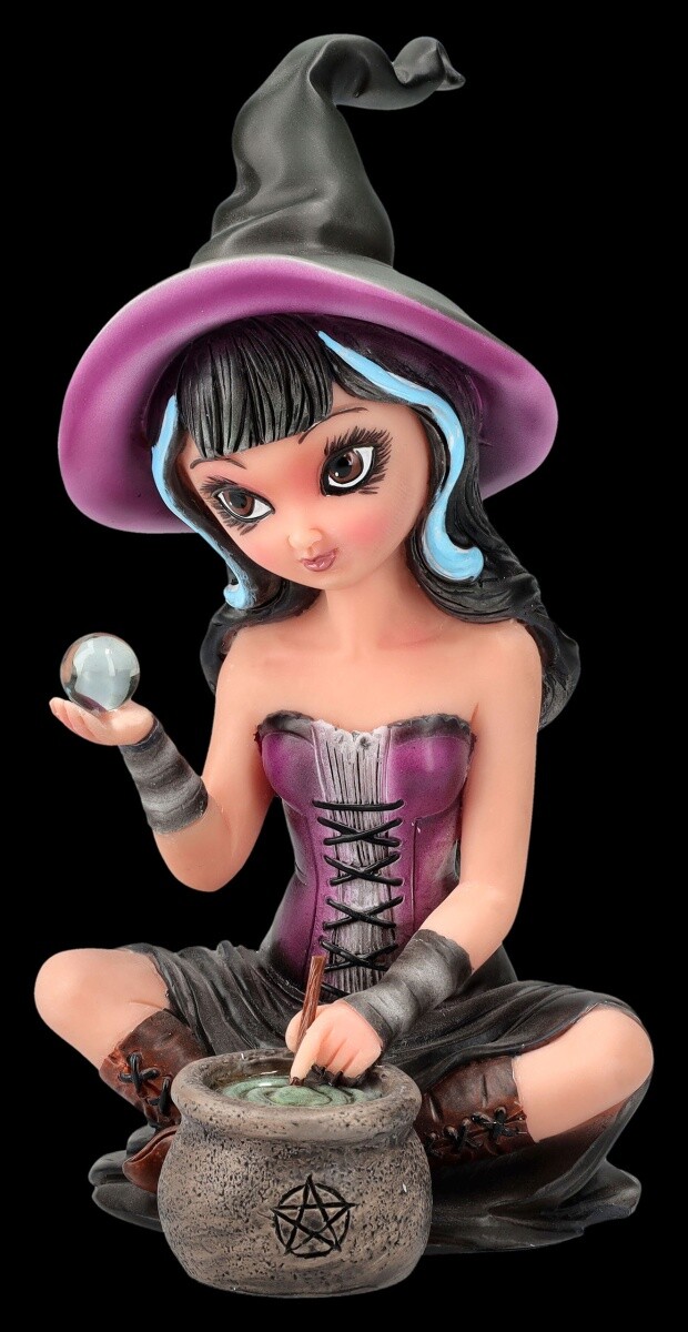 Witch Figure - Pruedence Brews Potion - Fantasy Sorceress Decorative Figure 15cm