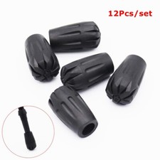 12Pcs Spare Walking Stick Hiking Trekking Pole Rubber Ferrule Tips End Cap Black