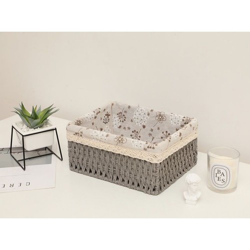 Rattan Storage Basket White with Cloth Lining Hand Woven Gift Hamper Craft Home - Picture 33 of 36