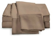 2 Luxor Style 100 Egyptian Cotton Pillowcases 400TC Taupe Standard NEW