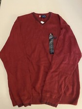 Vintage CHAPS Ralph Lauren Knit Sweater Mens Medium Burgundy Crest USA New Tags