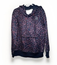 Boy's S 6-7 Hoodie Reebok All Over Logo Navy Print