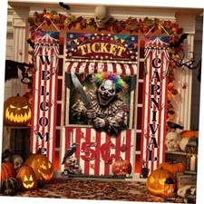3Pcs Halloween Carnival Party Decorations Ticket Door Cover Carnival Clown
