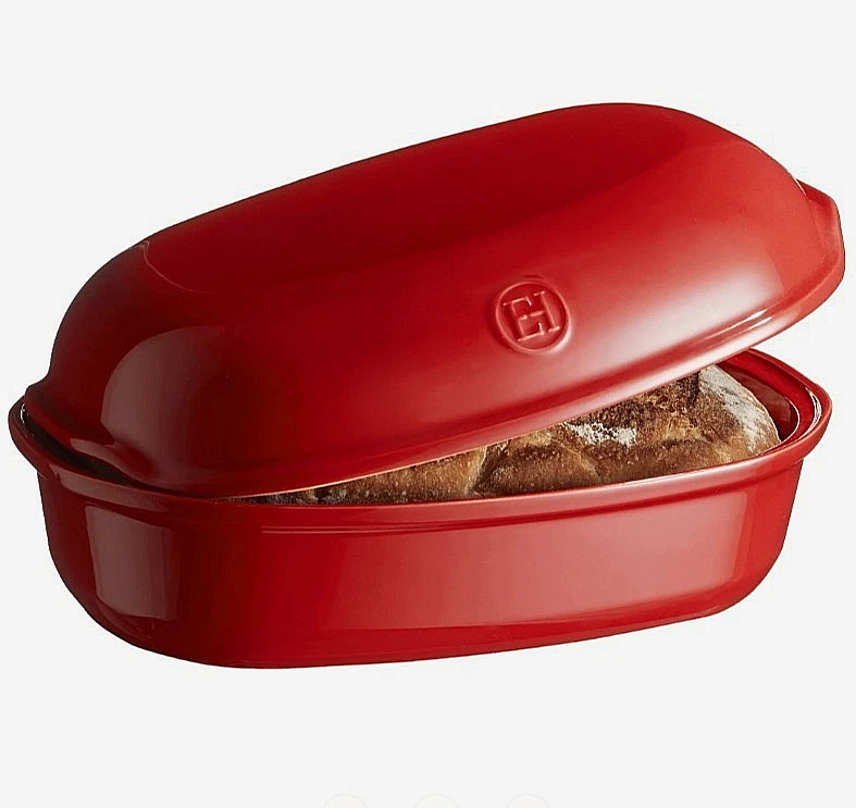 Emile Henry Ceramic Non-Stick Dishwasher Safe Artisan Bread Baker Red Burgundy