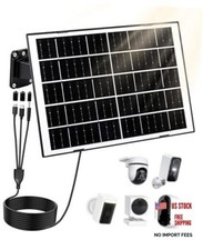 8W Solar Panel for Security Camera, Solar Panel Charger with 5V USB-C/Micro/DC