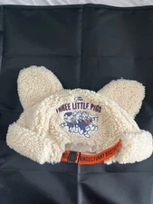 Three Little Pigs Japan Tokyo Disney Resort Store Cap Fluffy hat Warm White Used