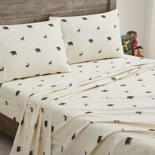 Printed Christmas Holiday Microfiber Sheet Sets, Bear  Reindeer