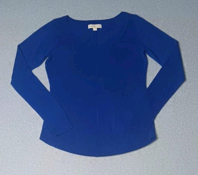Nicki Minaj Sweater Womens Size Large Blue Swoop Neck Soft