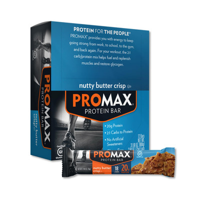 Protein Bar, Nutty Butter Crisp, 20G High Protein, Gluten Free, 12 Count