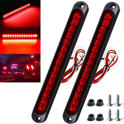 2 Pack 10In LED Trailer Identification Light Bar Waterproof Stop Turn Tail Light