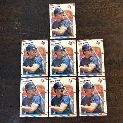 (7) 1988 Fleer Jerry Browne (Bob Brower) ERROR #462 RC Texas Rangers