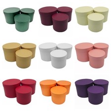 Hat Boxes for Flowers - Pack of 3 Round Florist Box Floral Bouquet - All Colours