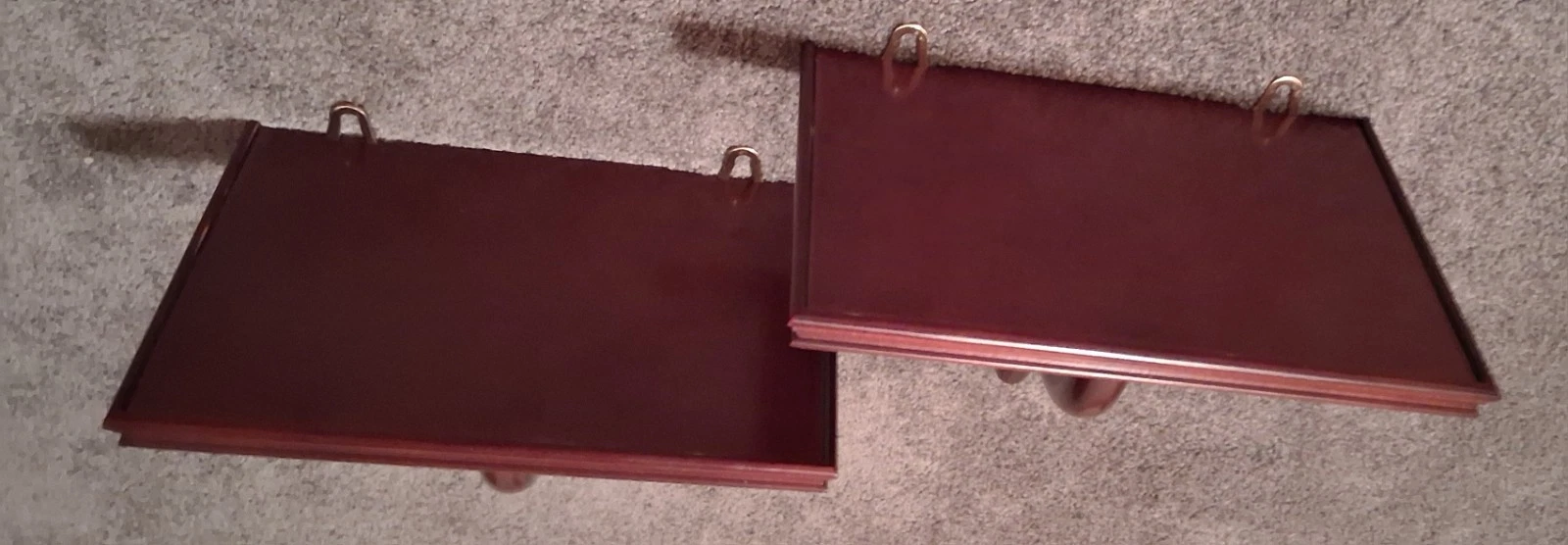 VTG Pair of Bombay Wall Sconce Shelves Williamsburg Mahogany Chippendale Display