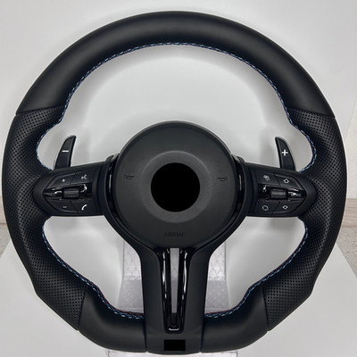 BMW M Performance Steering Wheel E81 E82 E87 E90 E91 E92 E93 Leather M Stitch All Black NEW