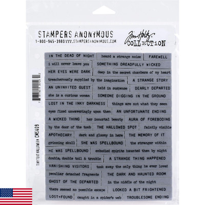 Stampers Anonymous Tim Holtz - Stampers Anon Cling RBBR Stamp Set, Tiny Text Hal