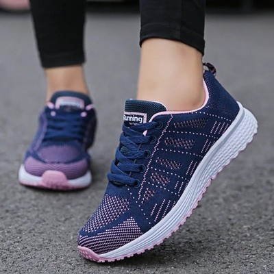 Flache Damenschuhe Schnürschuhe Laufen bequem Fitness Gym Sport Größe