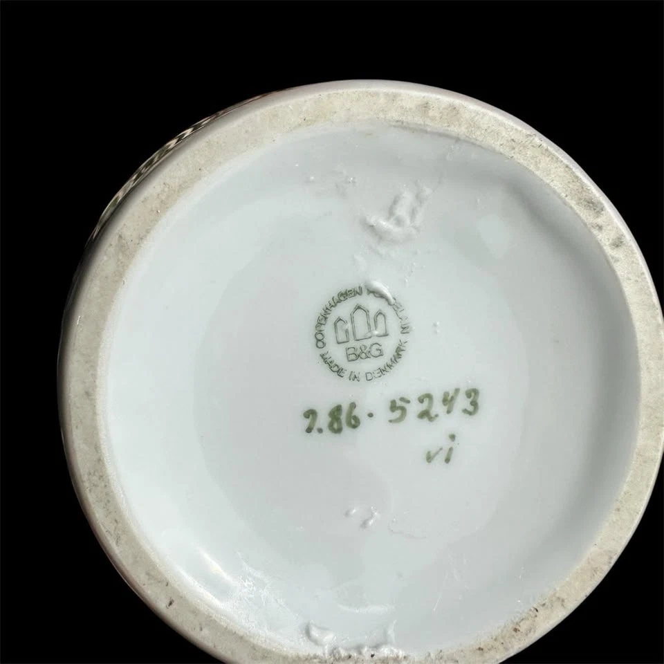 Jarrón de cerámica Bing & Grondahl 10" Dinamarca - pintado a mano, DE COLECCIÓN Foto 3 de 4