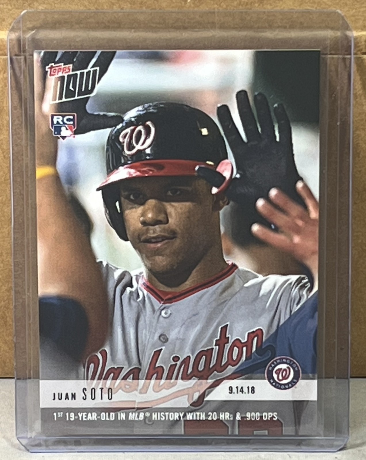 2018 TOPPS NOW #726 JUAN SOTO NATIONALS ROOKIE 20 HRs .900 OPS Print Run 1642