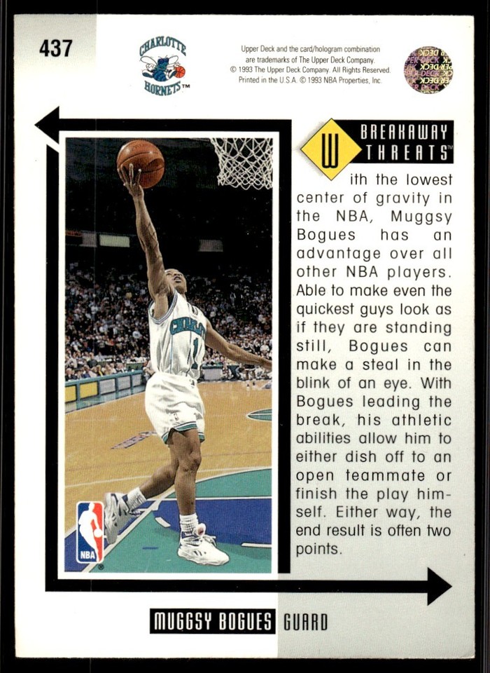 1993-94 Upper Deck Muggsy Bogues Charlotte Hornets #437 | eBay