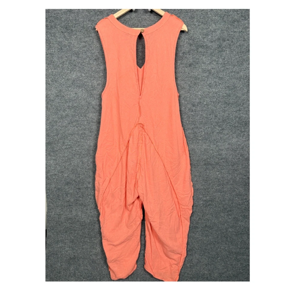 Mono Free People Talla Mediana Movimiento Algodón Melocotón Playa Vacaciones Lagenlook Foto 4 de 4