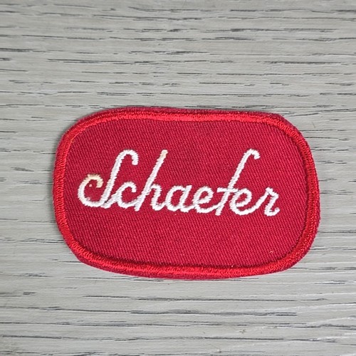 Vintage Embroidered Schaefer Beer Employee Uniform Red Sew On Patch - 3.25" x 2"