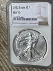 2022 Silver Eagle MS70 NGC Brown Label