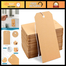 250 Manila Shipping Tags with Elastic String - Blank Labeling Tags 4.75" x 2.375