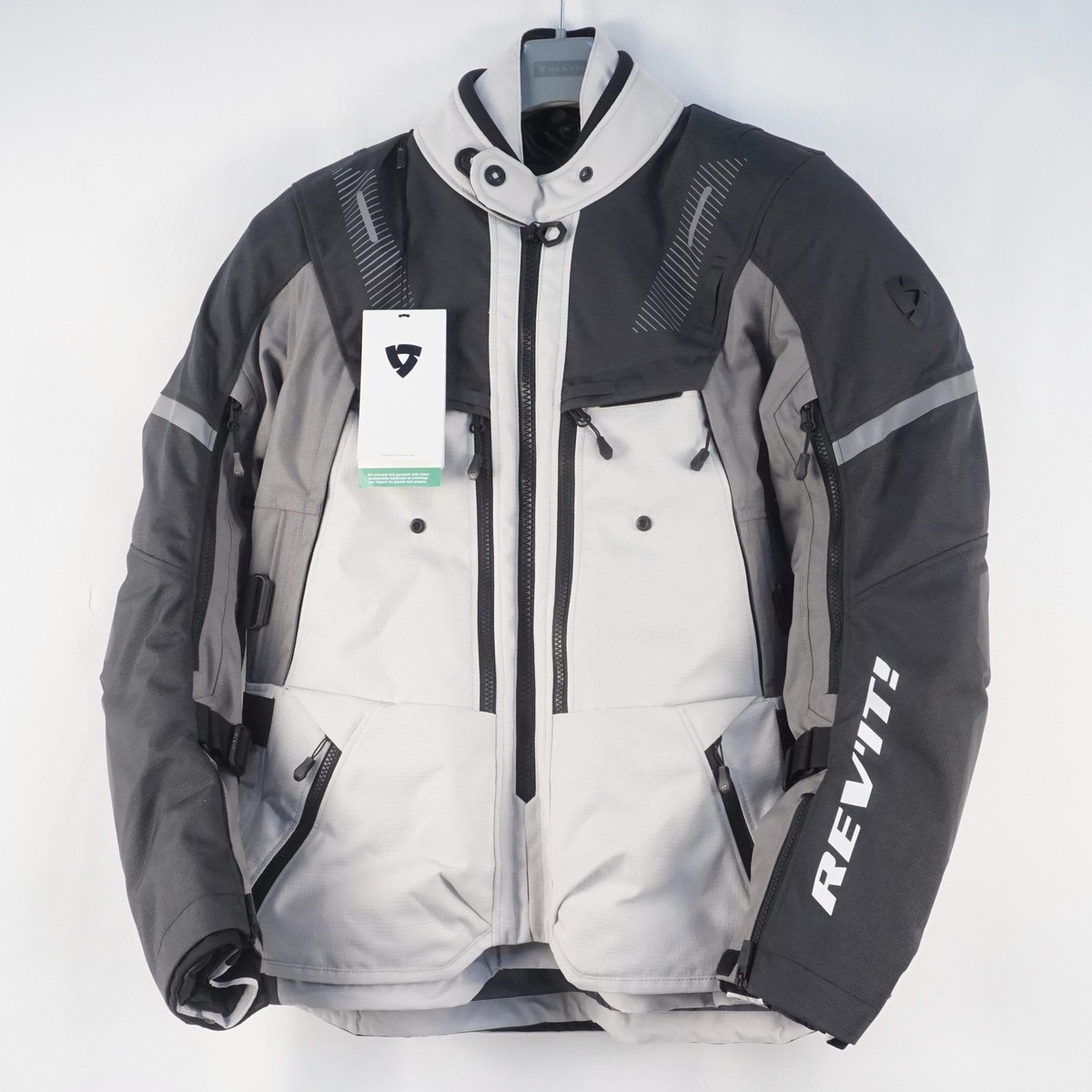 Rev'it Sand H2O Motorcycle Jacket In Silver and Anthracite Men's