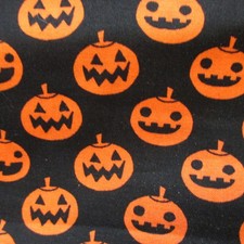 cotton Fabric Jo anns Halloween Fall Pumpkins on Black by the yard, 44
