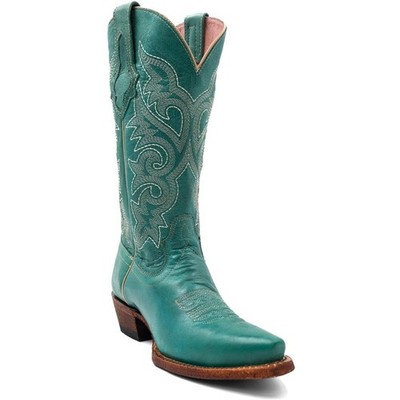 Ferrini Damen Mae Stoe Türkis Quadrat Leder Cowboy Stiefel