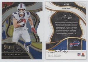 2023 Select Club Level Red & Yellow Prizm Die-Cut Dalton Kincaid #281 Rookie RC