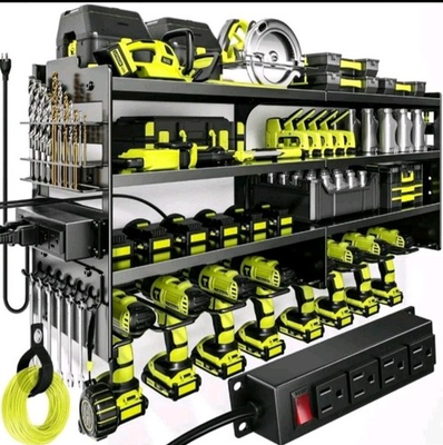 #ad POKIPO Large Power Tool Organizer Wall Mount with Charging Station 4 Layer $50.99